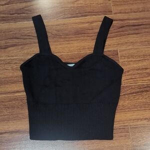 Abercrombie & Fitch Black Ribbed Crop Top